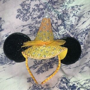 Disney Halloween Sequin Candy Corn Witch Hat Minnie Ears Headband